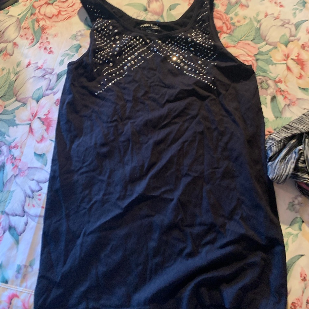 Soho Lady Women's Black Studded Tank Top Size Large